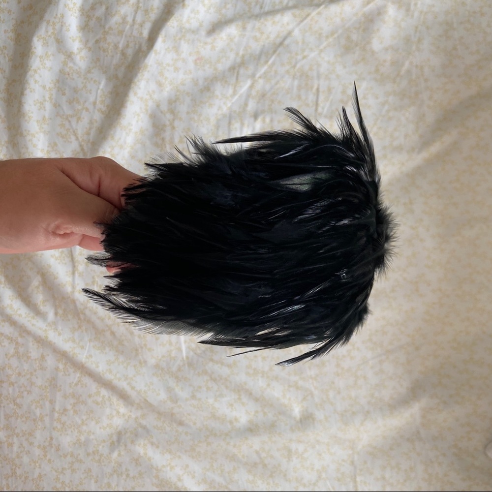 Black feather diadem headband